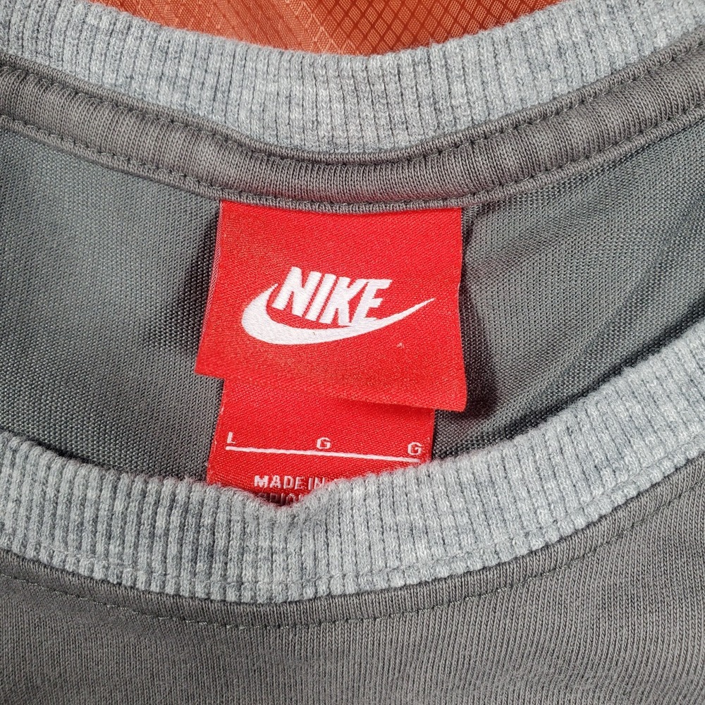 2013 Nike Long‎ Sleeve T shirt Grey Embroidered Swoosh Men's Large - Picture 9 of 16